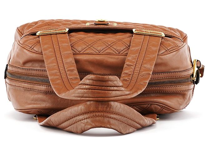 Marc Jacobs Borsa bowling in pelle trapuntata marrone chiaro - vista 4