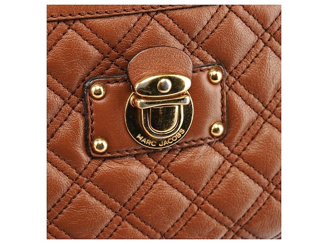Marc Jacobs Borsa bowling in pelle trapuntata marrone chiaro - vista 6