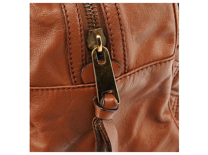 Marc Jacobs Borsa bowling in pelle trapuntata marrone chiaro - vista 8