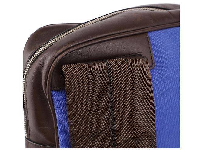 Prada Blauer Canvas-Rucksack Fall 1999 - Ansicht 8