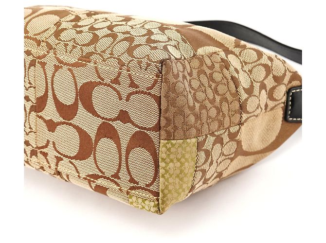 Coach Mini Pochette Bag Patchwork Signature Beige - vista 10