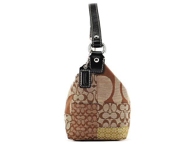 Coach Mini Pochette Bag Patchwork Signature Beige - vista 2
