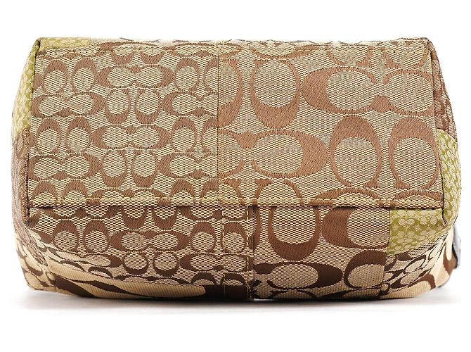 Coach Mini Pochette Bag Patchwork Signature Beige - vista 5