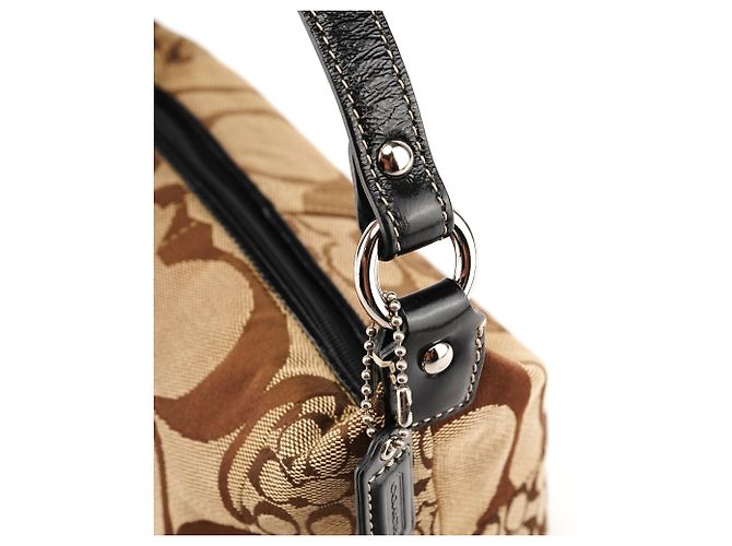 Coach Mini Pochette Bag Patchwork Signature Beige - vista 6