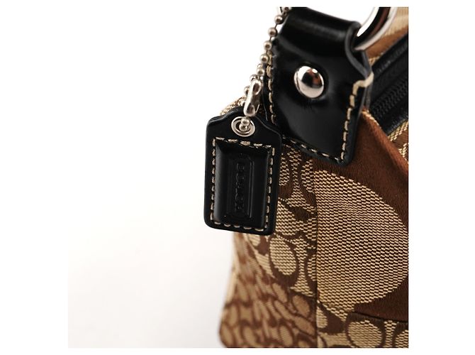 Coach Mini Pochette Bag Patchwork Signature Beige - vista 7