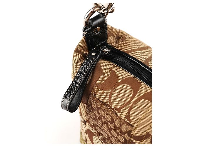 Coach Mini Pochette Bag Patchwork Signature Beige - vista 8