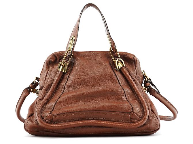 Chloé Borsa Paraty 2-Way in pelle marrone - vista 3