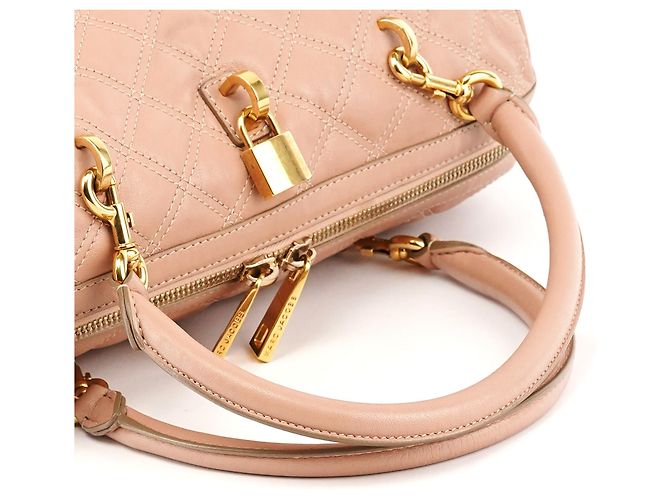 Marc Jacobs mala Bowling de couro acolchoado rosa - vista 10