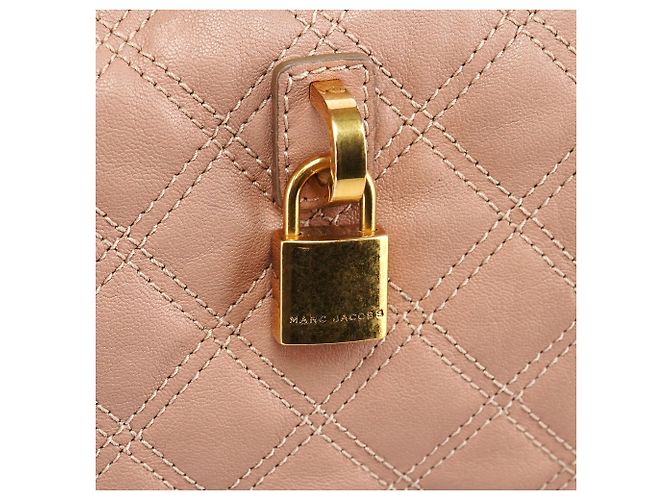 Marc Jacobs mala Bowling de couro acolchoado rosa - vista 6