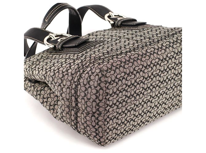 Coach Borsa Tote Soho Signature Grey Black F13105 - vista 7