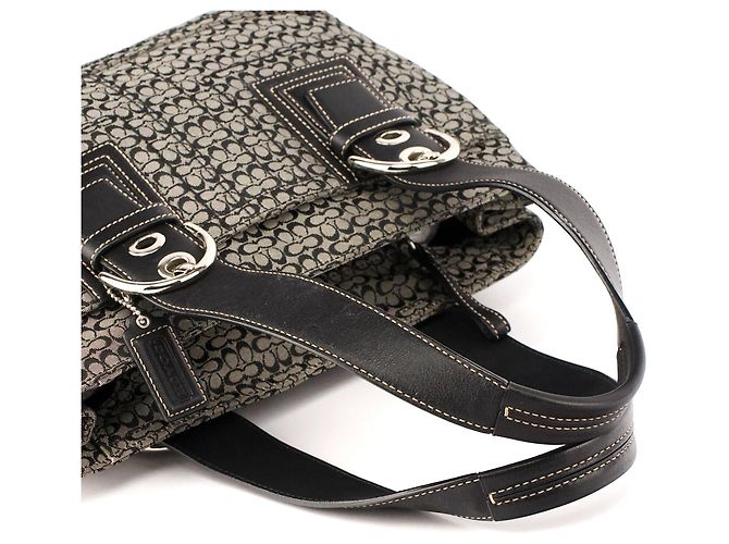 Coach Borsa Tote Soho Signature Grey Black F13105 - vista 9