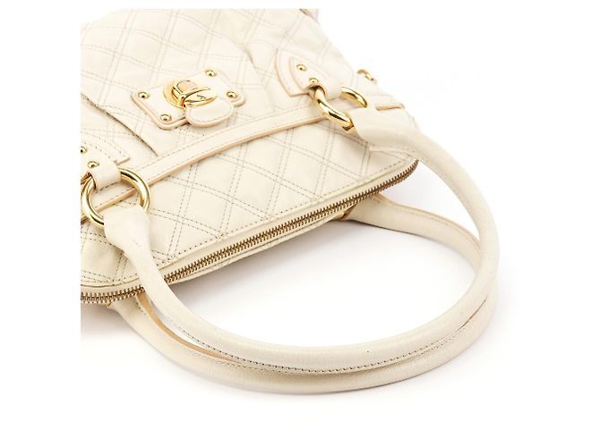 Marc Jacobs Saco Tote de Pele Acolchoada Marfim - vista 10