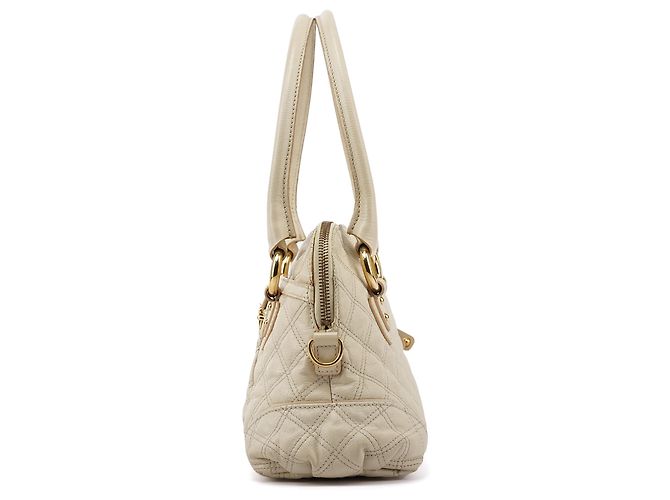 Marc Jacobs Saco Tote de Pele Acolchoada Marfim - vista 2