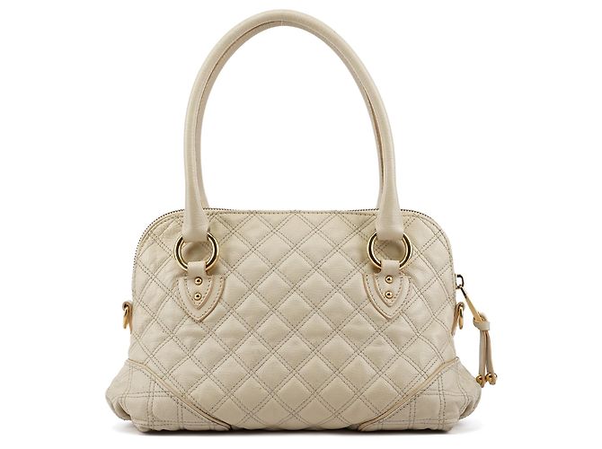 Marc Jacobs Saco Tote de Pele Acolchoada Marfim - vista 3