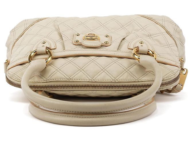 Marc Jacobs Saco Tote de Pele Acolchoada Marfim - vista 4