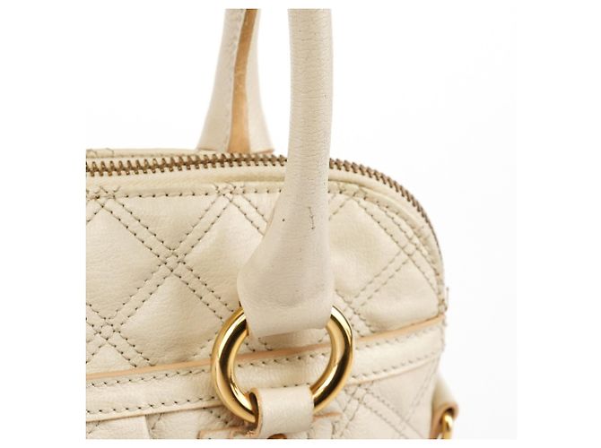 Marc Jacobs Saco Tote de Pele Acolchoada Marfim - vista 7