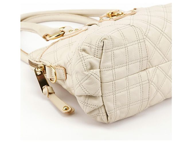 Marc Jacobs Saco Tote de Pele Acolchoada Marfim - vista 8
