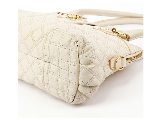 Marc Jacobs Saco Tote de Pele Acolchoada Marfim - vista 9