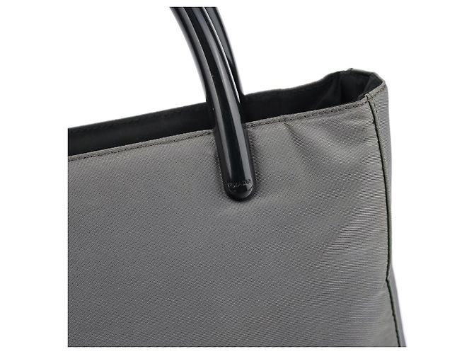 Prada Borsa Tote Tessuto Plex Nylon Grigia - vista 5