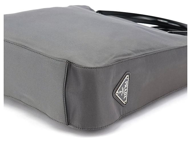 Prada Borsa Tote Tessuto Plex Nylon Grigia - vista 7