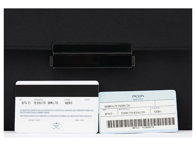 Prada Borsa a mano B7415 Black Tessuto Nylon - vista 10