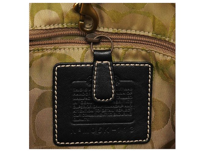 Coach Borsa Tote Legacy Soho in pelle e paglia Beige Black - vista 10