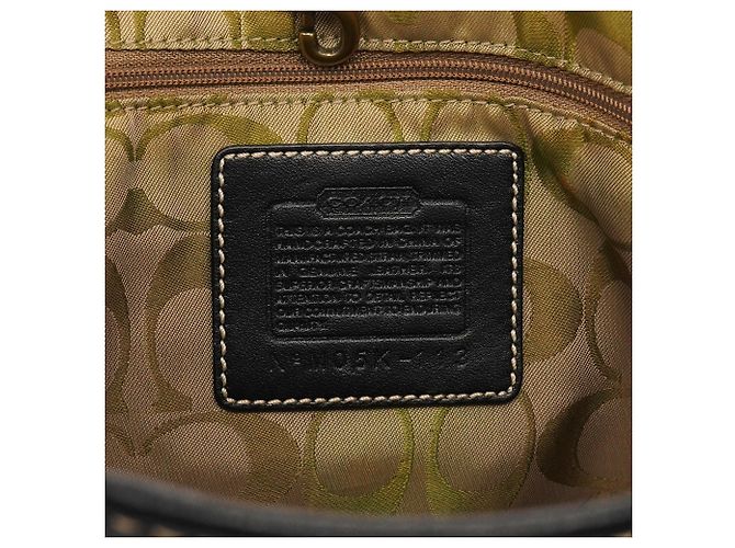 Coach Borsa Tote Legacy Soho in pelle e paglia Beige Black - vista 9
