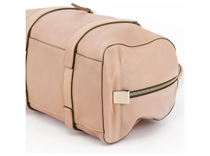 Chloé Borsa Boston Madeleine in pelle Rosa Beige - vista 12