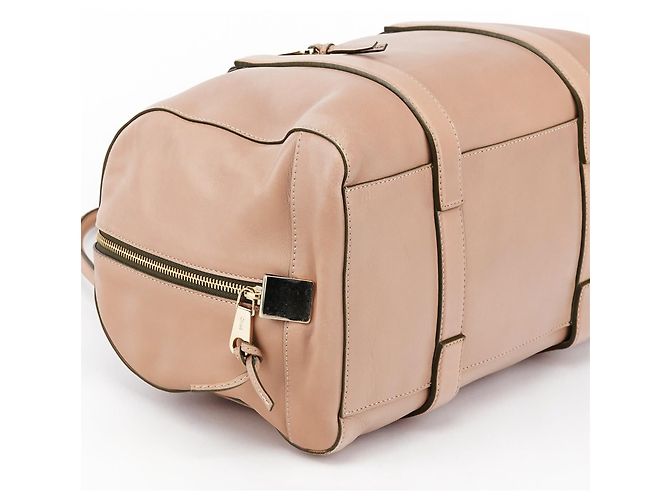 Chloé Borsa Boston Madeleine in pelle Rosa Beige - vista 13