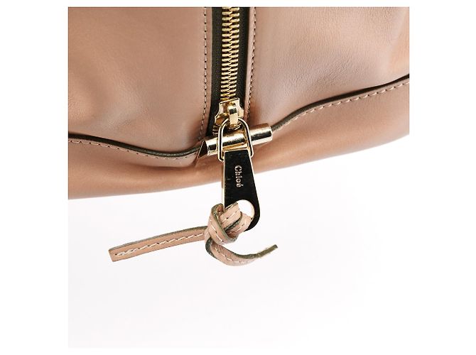 Chloé Borsa Boston Madeleine in pelle Rosa Beige - vista 14