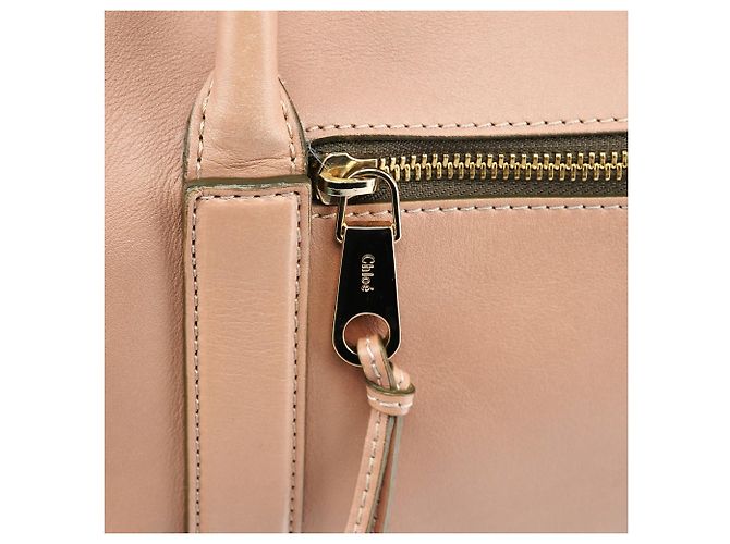 Chloé Borsa Boston Madeleine in pelle Rosa Beige - vista 15