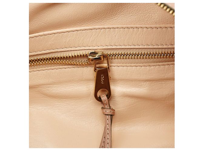 Chloé Borsa Boston Madeleine in pelle Rosa Beige - vista 8