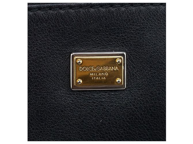 Dolce & Gabbana Borsa a tracolla in pelle nera con catena - vista 6