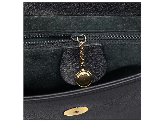 Gucci Anthrazitfarbene Lederhandtasche mit Bamboo-Griff - Ansicht 11