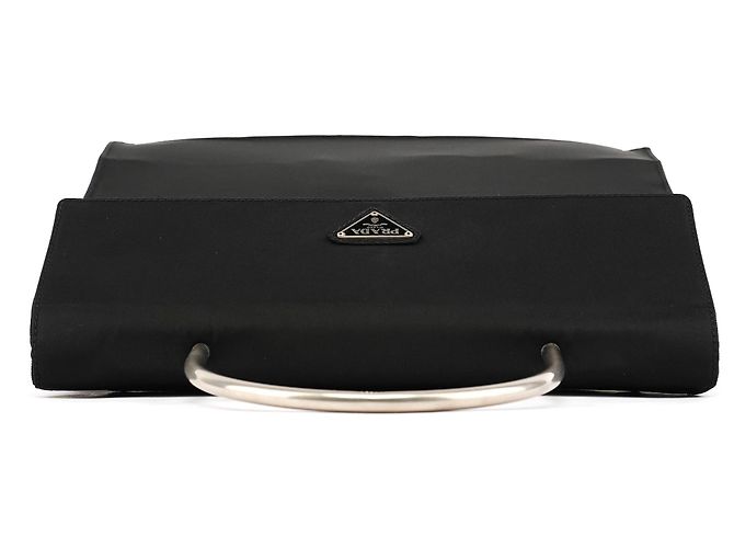 Prada Borsa a mano in nylon Tessuto Metal nero - vista 4