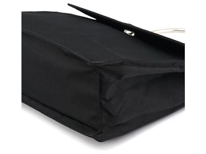 Prada Borsa a mano in nylon Tessuto Metal nero - vista 8