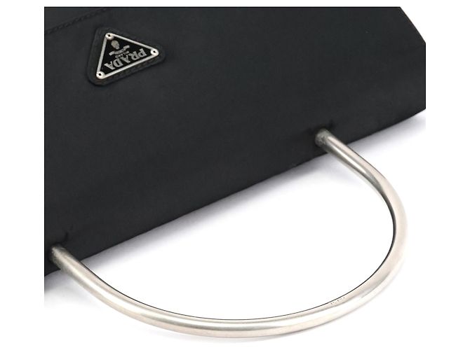 Prada Borsa a mano in nylon Tessuto Metal nero - vista 9