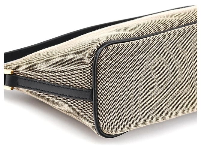Gucci 07198 Pochette Boat in tela Beige Black - vista 8