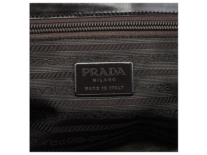 Prada mala de mão com pega superior e fivela em Vitello castanho escuro - vista 11