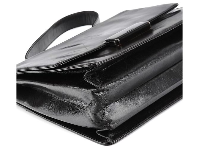 Prada mala de mão com pega superior e fivela em Vitello castanho escuro - vista 9