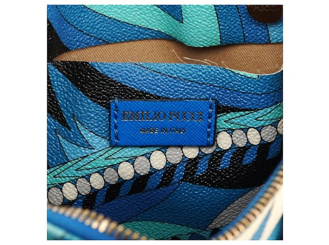 Emilio Pucci Blau abstrakte Leder Mini Boston 2-Way Tasche - Ansicht 12