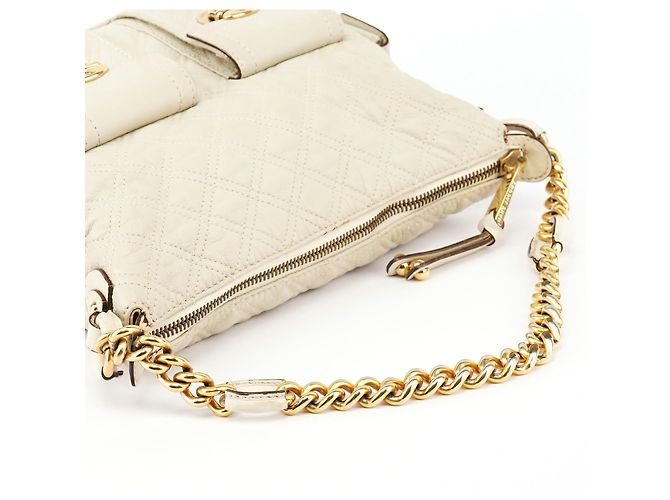 Marc Jacobs Borsa a tracolla Blake in pelle trapuntata avorio con tasche multiple - vista 10