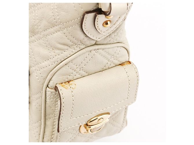 Marc Jacobs Borsa a tracolla Blake in pelle trapuntata avorio con tasche multiple - vista 11