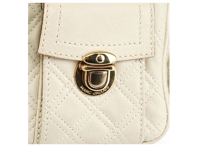 Marc Jacobs Borsa a tracolla Blake in pelle trapuntata avorio con tasche multiple - vista 6
