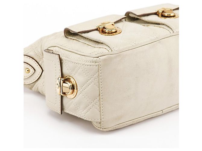 Marc Jacobs Borsa a tracolla Blake in pelle trapuntata avorio con tasche multiple - vista 8