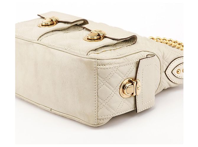 Marc Jacobs Borsa a tracolla Blake in pelle trapuntata avorio con tasche multiple - vista 9