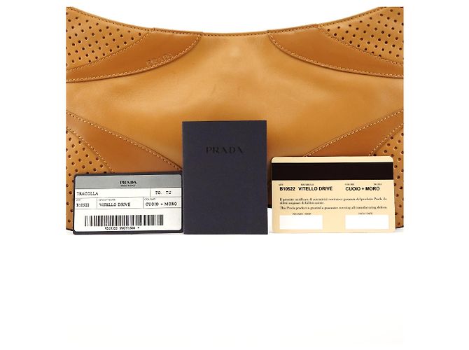 Prada Borsa a tracolla in pelle traforata Tan Spring 2000 - vista 11