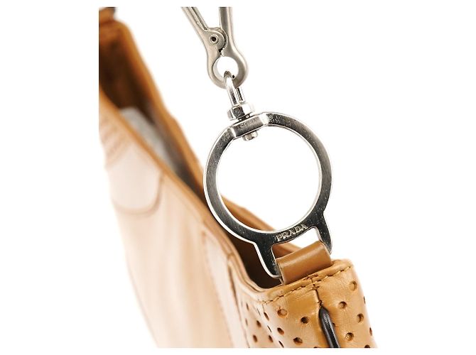 Prada Borsa a tracolla in pelle traforata Tan Spring 2000 - vista 6
