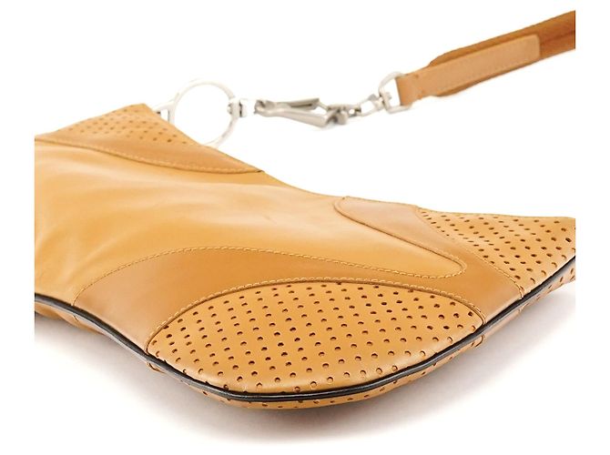 Prada Borsa a tracolla in pelle traforata Tan Spring 2000 - vista 8