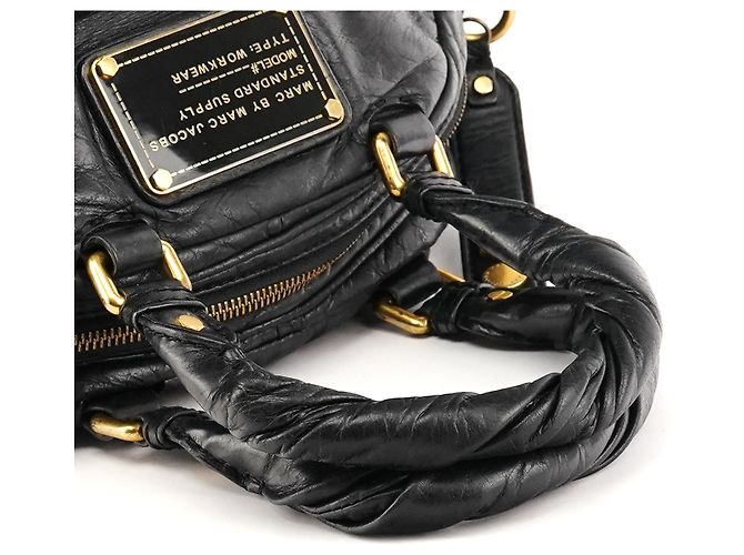 Marc by Marc Jacobs Borsa 2-Way Baby Aidan in pelle nera Twisted Q - vista 10